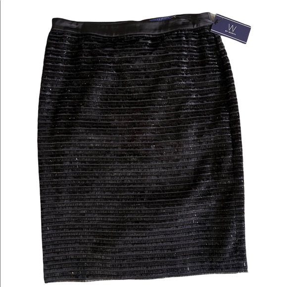 🖤NWT🖤 W by Worth Black Mini Eyelash Aria Skirt - Picture 2 of 6